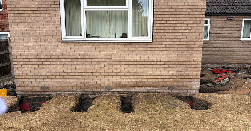 Residential Piled Underpinning for a Subsiding House Extension Doncaster