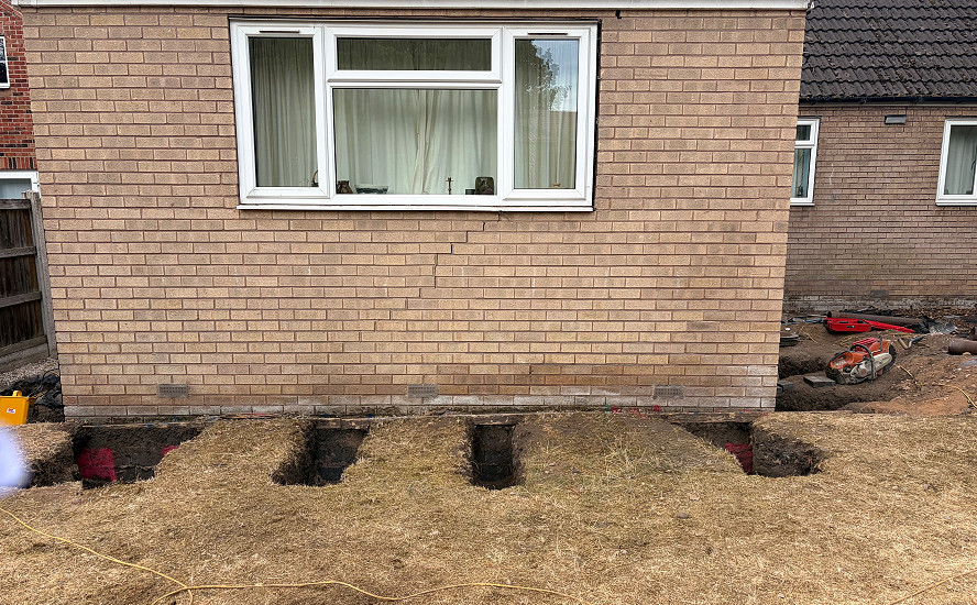 Residential Piled Underpinning for a Subsiding House Extension Doncaster